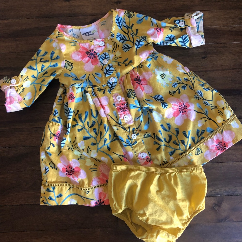 Floral mustard dress with bloomer